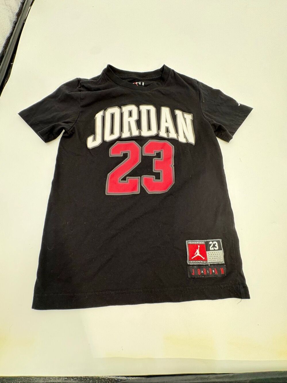 Jordan 23 Boys Black Graphic T-Shirt Youth Medium 10-12 Jumpman Basketball
